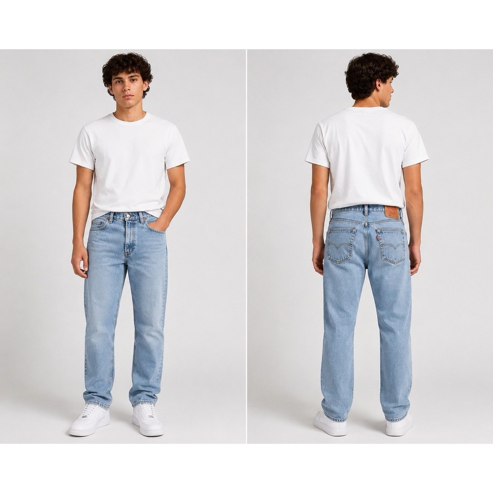Levi's 505 Men's 34x30 Regular Fit Straight Leg Jeans Light Wash Denim 31x27.5